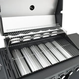 bbq gaz 7 bruleurs noir acier enduit poudre 9 | jardinna