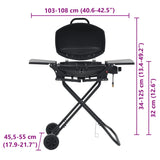 bbq gaz acier robuste format compact noir 8 | jardinna