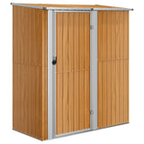 cabane jardin acier galvanise a aspect bois 1 1 | jardinna