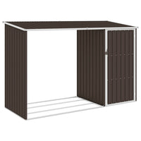 cabane jardin acier galvanise stockage bois marron | jardinna