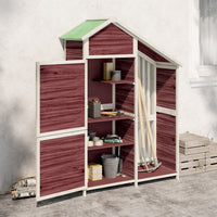 cabane jardin bois massif rangement doutils cafe | jardinna