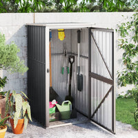 cabanon jardin acier galvanise parfait ranger outils anthracite 88 x 89 x 161 cm | jardinna