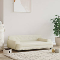 canape lit chien similicuir creme 90 x 53 x 30 cm | jardinna