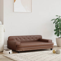 canape lit chien similicuir marron 90 x 53 x 30 cm | jardinna