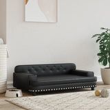 canape lit chien similicuir noir 90 x 53 x 30 cm | jardinna