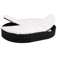 chaise longue deux places confortable exterieur noir | jardinna