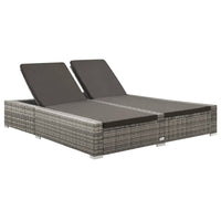 chaise longue double jardin confortable resistante gris | jardinna