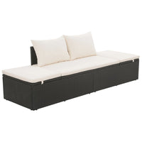 chaise longue jardin resine tressee dossiers reglables noir | jardinna