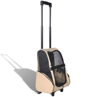 chariot transport pliable multifonction petits animaux beige | jardinna