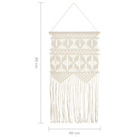 cintre mural macrame 40x80 cm coton bleu 4 | jardinna