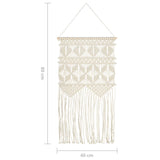 cintre mural macrame 40x80 cm coton bleu 4 | jardinna