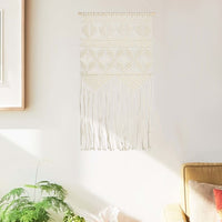 cintre mural macrame 40x80 cm coton bleu default title | jardinna