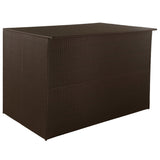 coffre stockage exterieur resine tressee 150x100x100 cm marron | jardinna