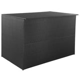 coffre stockage exterieur resine tressee 150x100x100 cm noir | jardinna