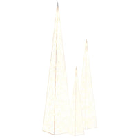 cones lumineux decoratifs noel 3 tailles led blanc chaud 6090120 cm 2 | jardinna