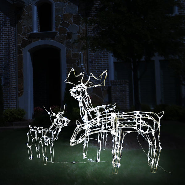 cordon lumineux noel 3 pcs rennes 229 led multicolores 68x38x81 cm blanc froid 1 | jardinna