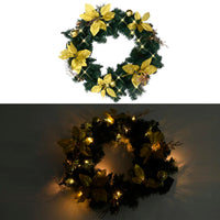 couronne lumineuse noel 60 cm pvc 20 led vert dore 2 | jardinna