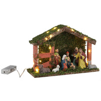 creche noel eclairee a led 30x10x20 cm 9 figurines 2 | jardinna