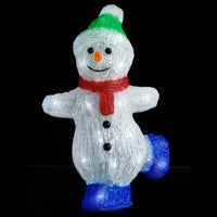 decoration lumineuse bonhomme neige noel 30 led acrylique 18x105x30 cm 2 | jardinna