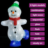 decoration lumineuse bonhomme neige noel 30 led acrylique 18x105x30 cm 3 | jardinna