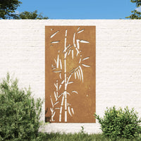 decoration murale acier corten jardin bambou default title | jardinna