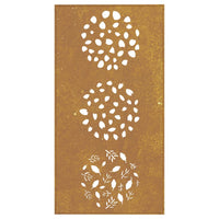 decoration murale jardin 105x55 cm acier corten design feuilles 3 | jardinna