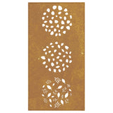 decoration murale jardin 105x55 cm acier corten design feuilles 3 | jardinna