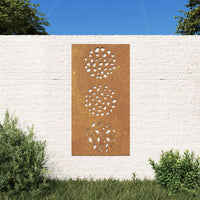 decoration murale jardin 105x55 cm acier corten design feuilles default title | jardinna