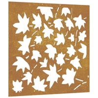 decoration murale jardin acier corten design feuilles erable 0 | jardinna