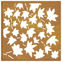 decoration murale jardin acier corten design feuilles erable 3 | jardinna