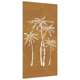 decoration murale jardin design palmiers acier corten 1 1 | jardinna