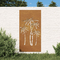 decoration murale jardin design palmiers acier corten default title | jardinna