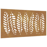 decoration murale metal originale design feuilles corten 1 1 | jardinna