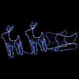 decoration noel exterieur renne traineau 576 led multicolores ip44 225x46x47 cm 1 71nt | jardinna