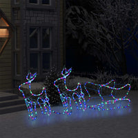 decoration noel exterieur renne traineau 576 led multicolores ip44 225x46x47 cm 2 65sn | jardinna
