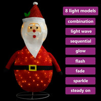 decoration noel figurine pere noel led tissu luxe 120 led rouge 4 | jardinna