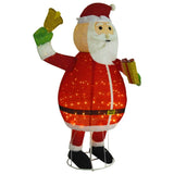 decoration noel figurine pere noel led tissu luxe 180x80x116 cm 3 | jardinna