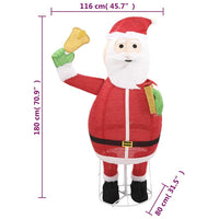 decoration noel figurine pere noel led tissu luxe 180x80x116 cm 7 | jardinna