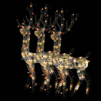 decoration noel lumineuse renne acrylique 3 pcs 140 led 70x41x120 cm 2 | jardinna