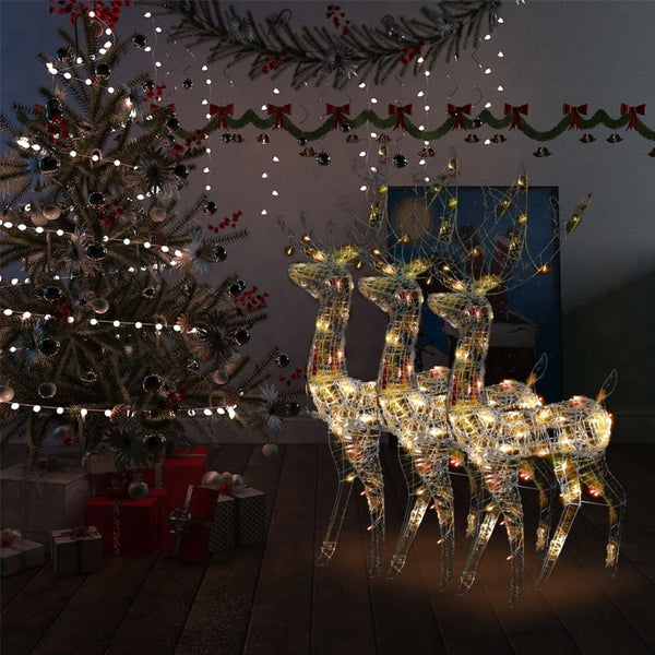 decoration noel lumineuse renne acrylique 3 pcs 140 led 70x41x120 cm 3 70 x 41 x 120 cm 1 | jardinna