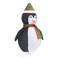 decoration noel pingouin a led tissu luxe 120 cm 6 | jardinna