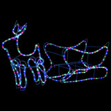 decoration noel traineau lumineux exterieur 252 led multicolores 225x46x47 cm 2 | jardinna