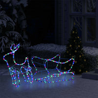 decoration noel traineau lumineux exterieur 252 led multicolores 225x46x47 cm 3 | jardinna