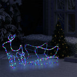 decoration noel traineau lumineux exterieur 252 led multicolores 225x46x47 cm 3 | jardinna