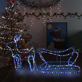 decoration noel traineau lumineux exterieur 252 led multicolores 225x46x47 cm default title 1 | jardinna