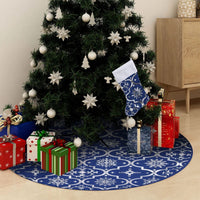 decoration sapin noel luxe chaussette 150 cm tissu bleu 90 cm 1 | jardinna