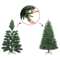 demi sapin noel artificiel 120 cm support pvc 8 | jardinna