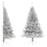 demi sapin noel artificiel 120 cm support pvc argent 150 x 95 cm 1 | jardinna