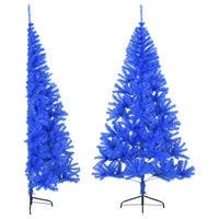 demi sapin noel artificiel 120 cm support pvc bleu 180 x 115 cm 1 | jardinna