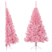 demi sapin noel artificiel 120 cm support pvc rose 120 x 68 cm 1 | jardinna